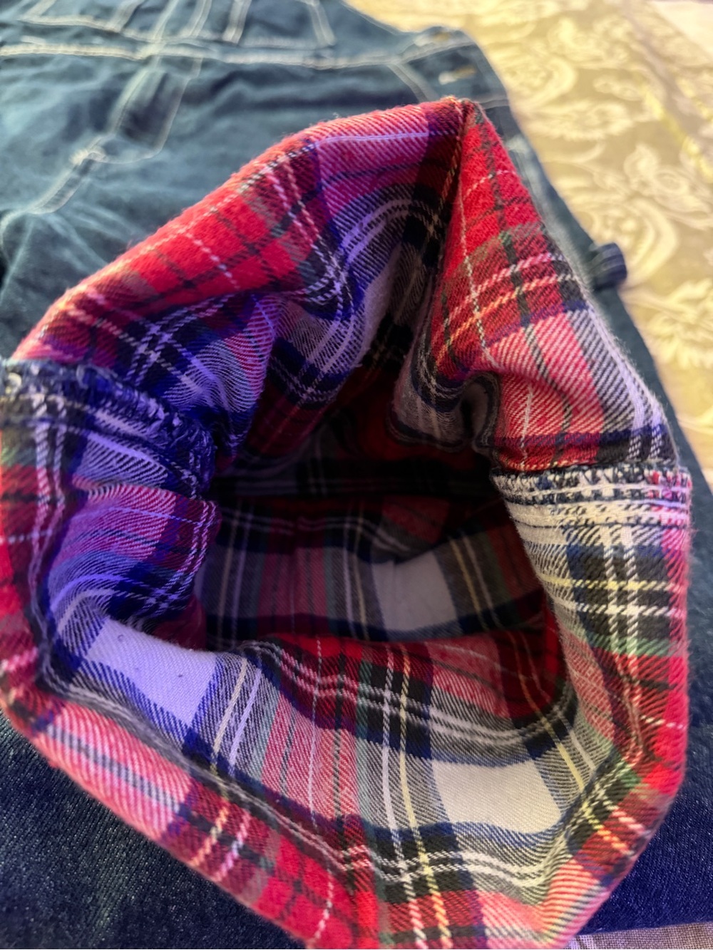 Flannel Lined Dark Denim Bib Overalls - Picture 6 of 7